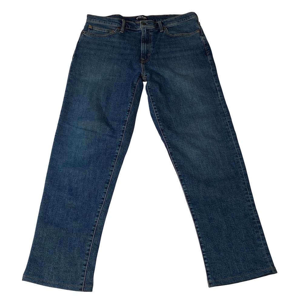Lands' End Square Rigger Mens Traditional Fit Blue Jeans 36 Medium Wash Stretch‎